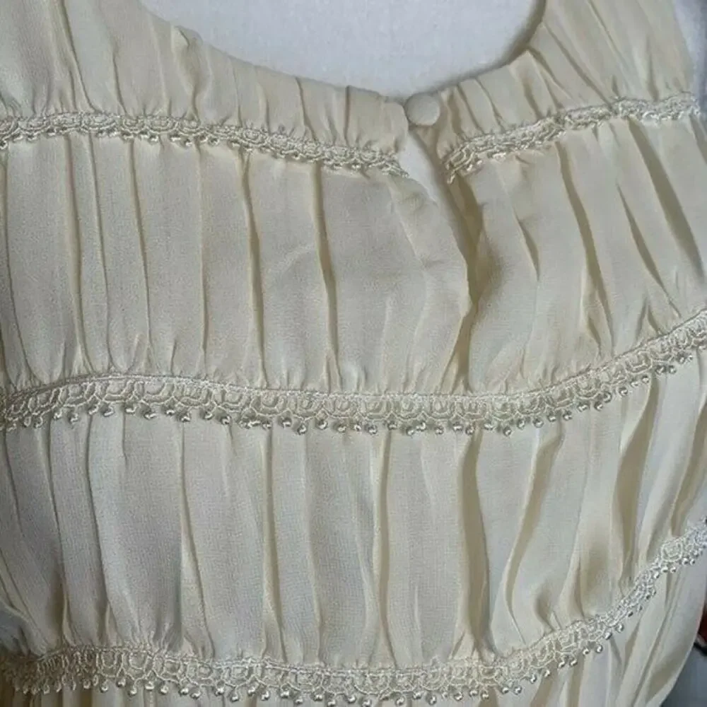 Doe & Rae plaited sheath mini Dress sleeveless cream sz small party